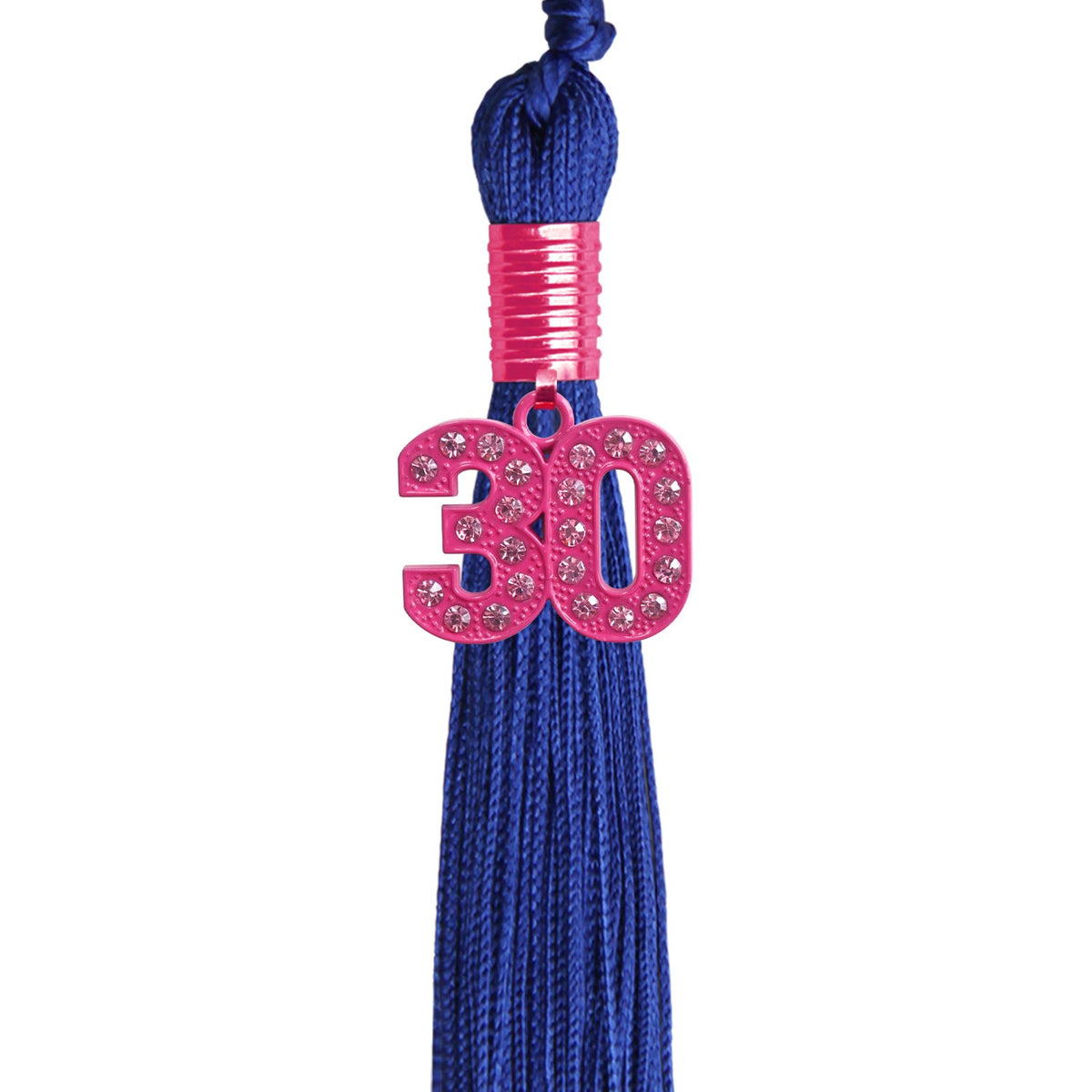 Royal Blue Graduation Tassel with Pink Bling Charm by Endea Graduation