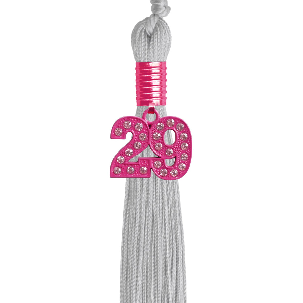 Silver Graduation Tassel with Pink Bling Charm by Endea Graduation
