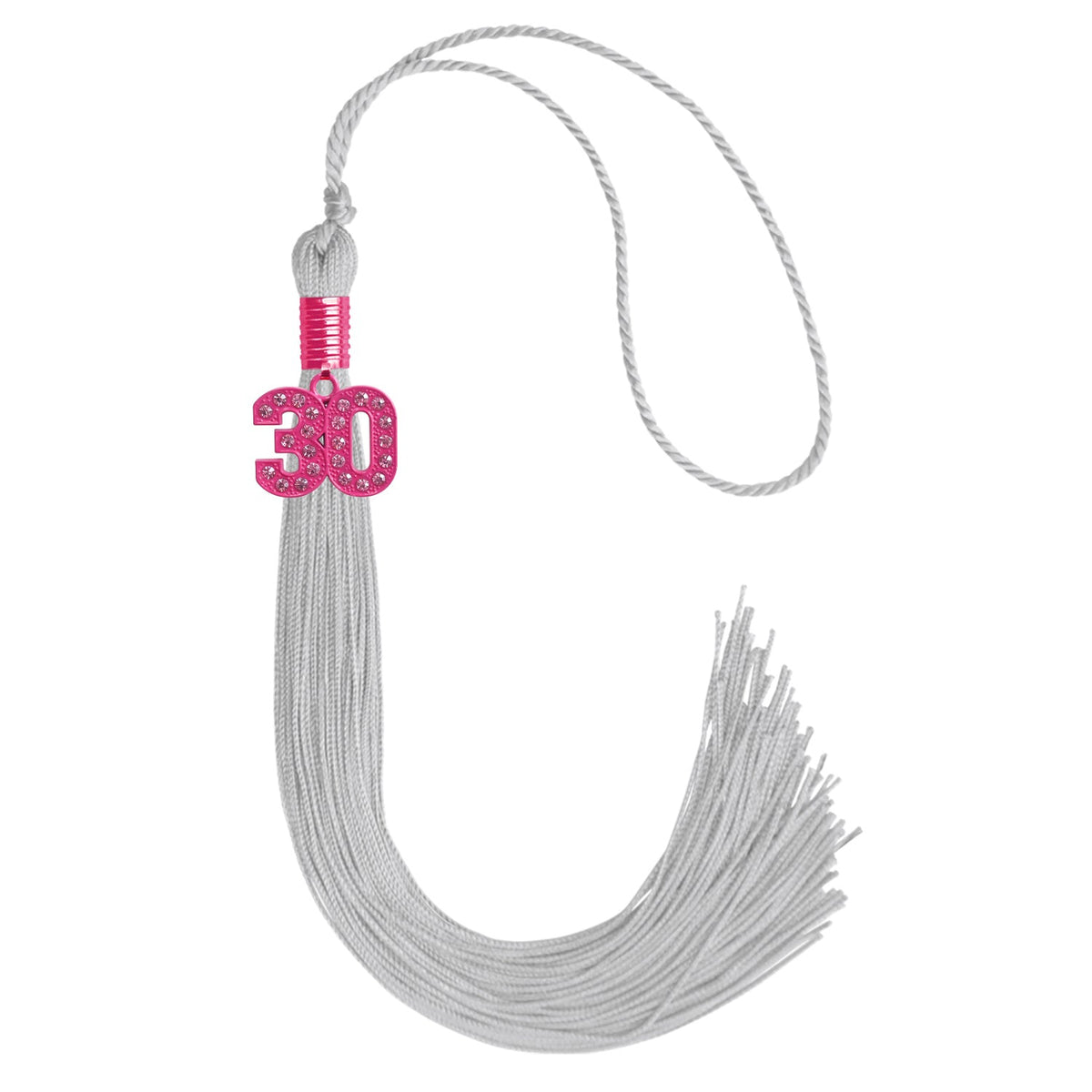 Silver Graduation Tassel with Pink Bling Charm by Endea Graduation
