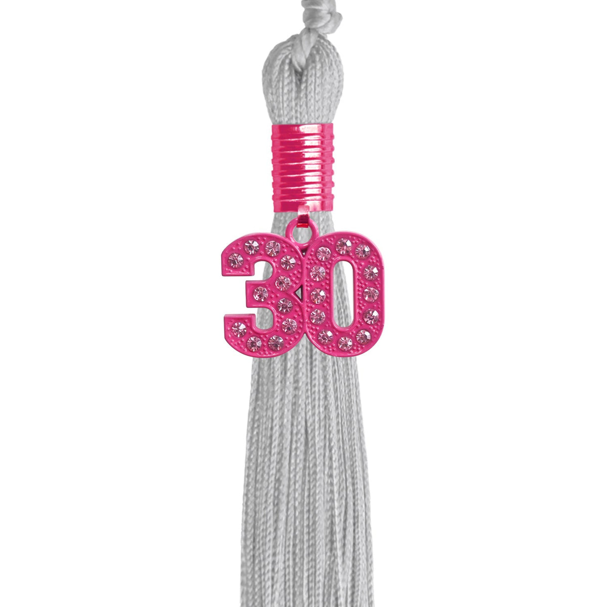 Silver Graduation Tassel with Pink Bling Charm by Endea Graduation