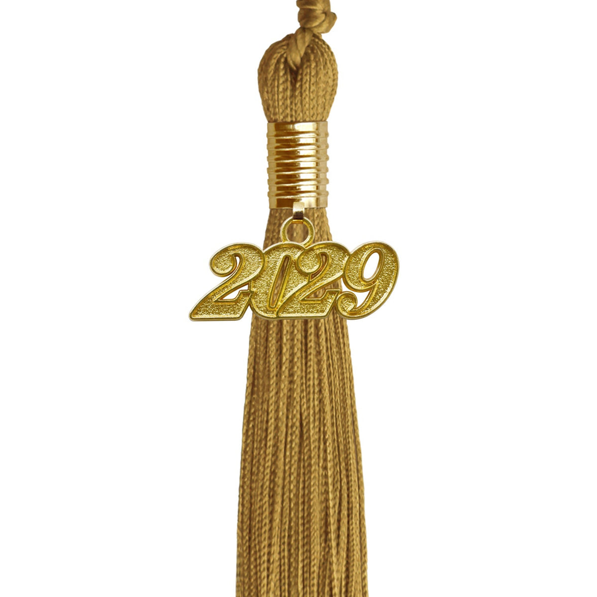 Antique Gold Graduation Tassel with Gold Date Drop by Wholesale Grad Supply