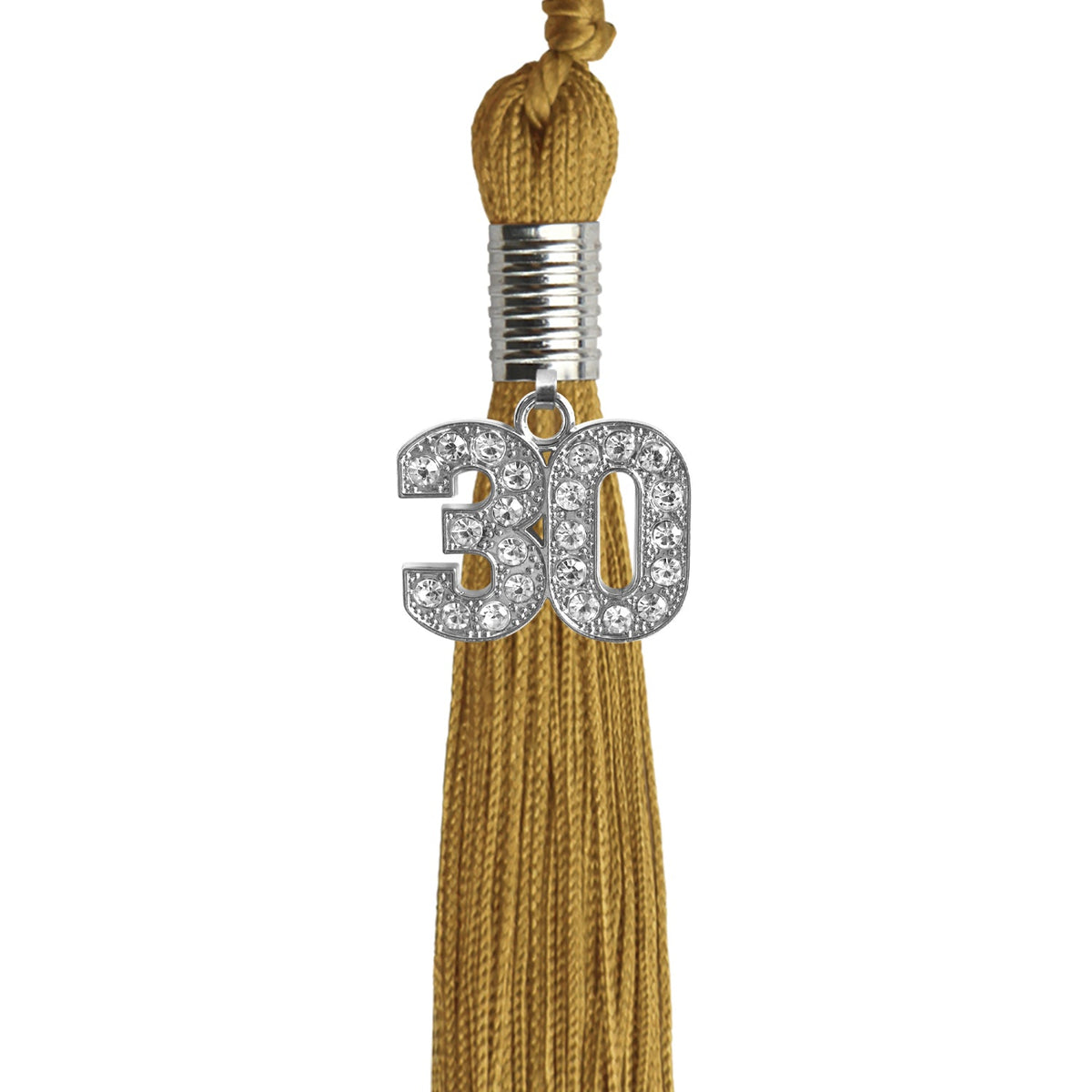 Antique Gold Graduation Tassel with Silver Bling Charm 2030