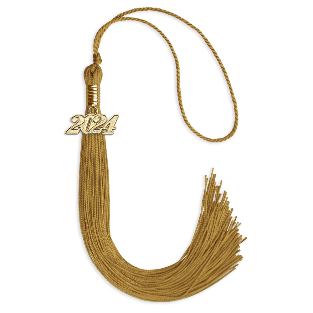 Antique Gold Graduation Tassel With Gold Date Drop