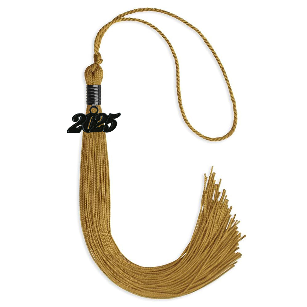 Antique Gold Graduation Tassel with Black Date Drop