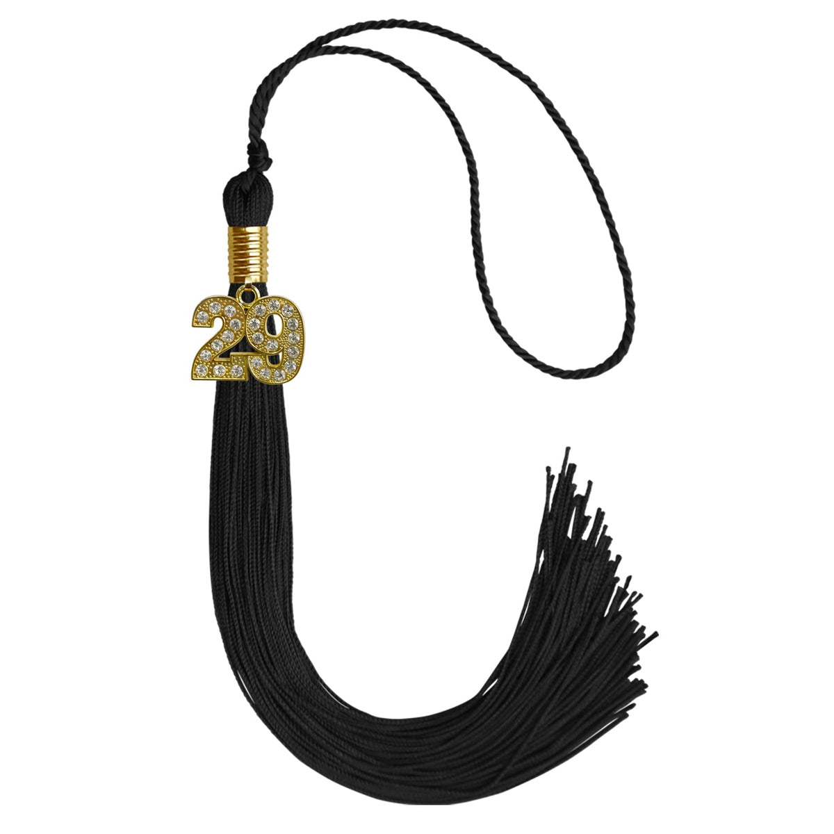 Black Graduation Tassel with Gold Bling Charm by Endea Graduation