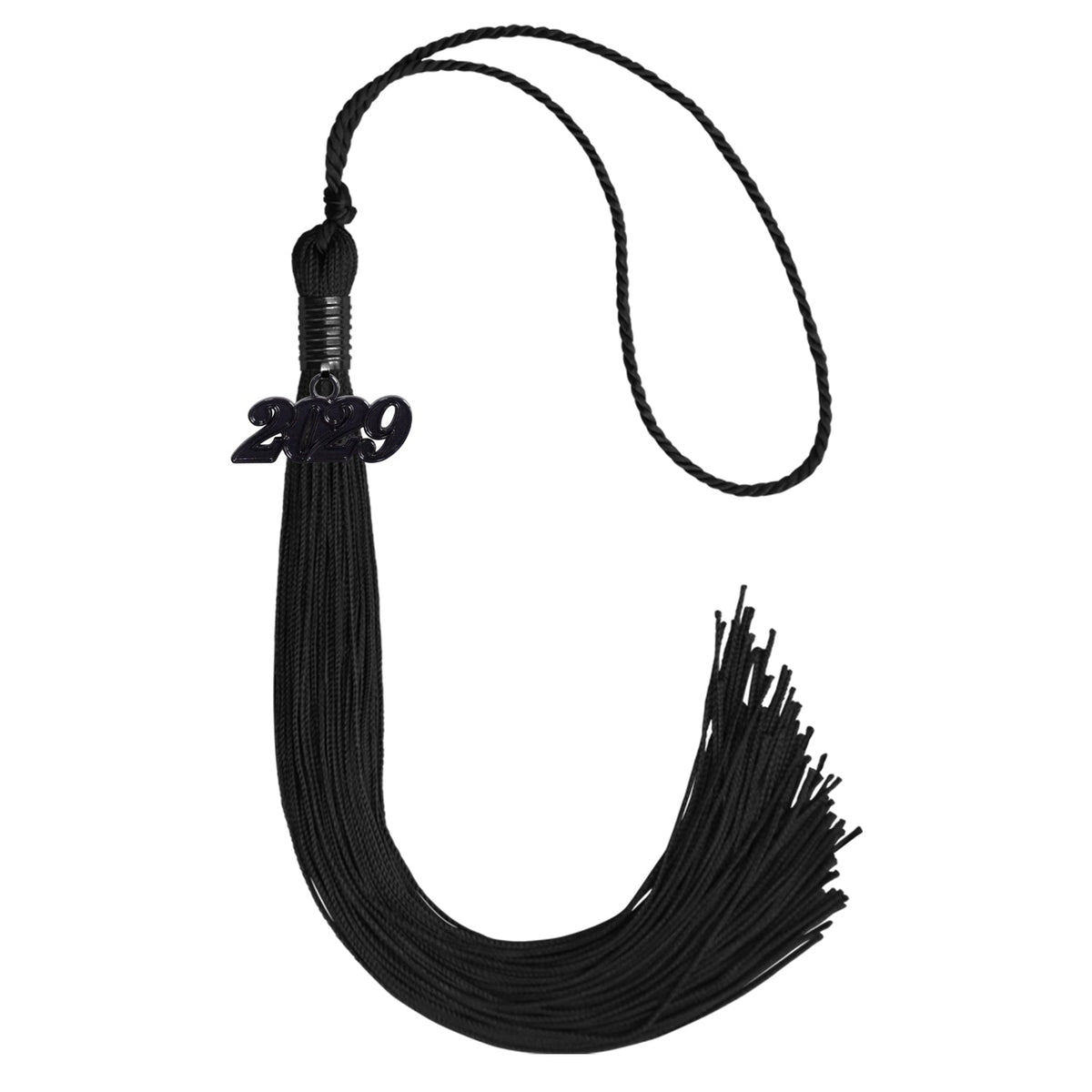 Black Graduation Tassel with Black Date Drop by Endea Graduation