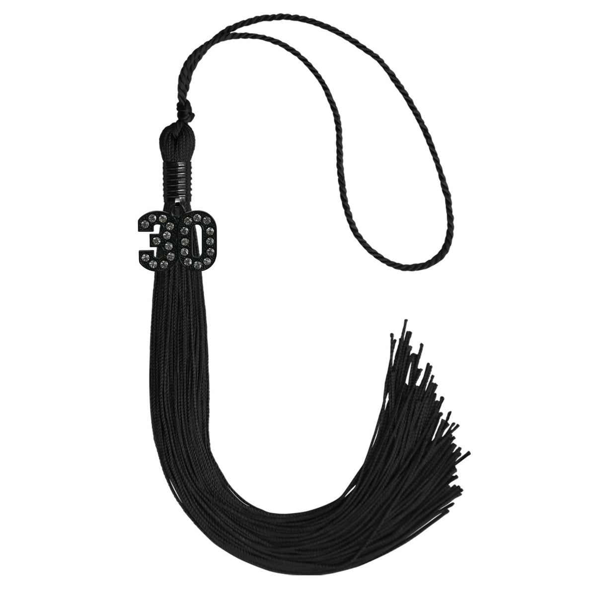 Black Graduation Tassel with Black Bling Charm by Endea Graduation