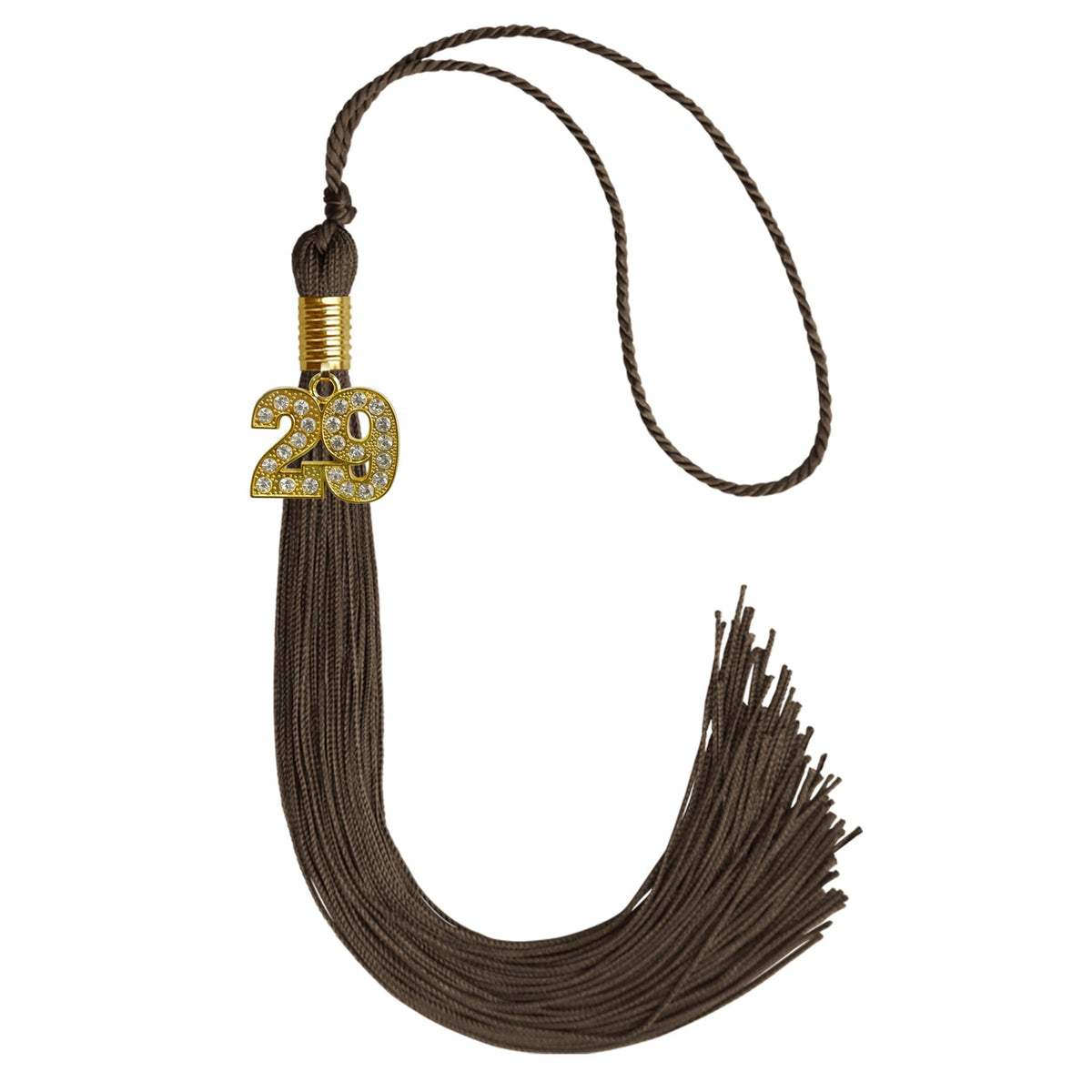 Brown Graduation Tassel with Gold Bling Charm by Endea Graduation