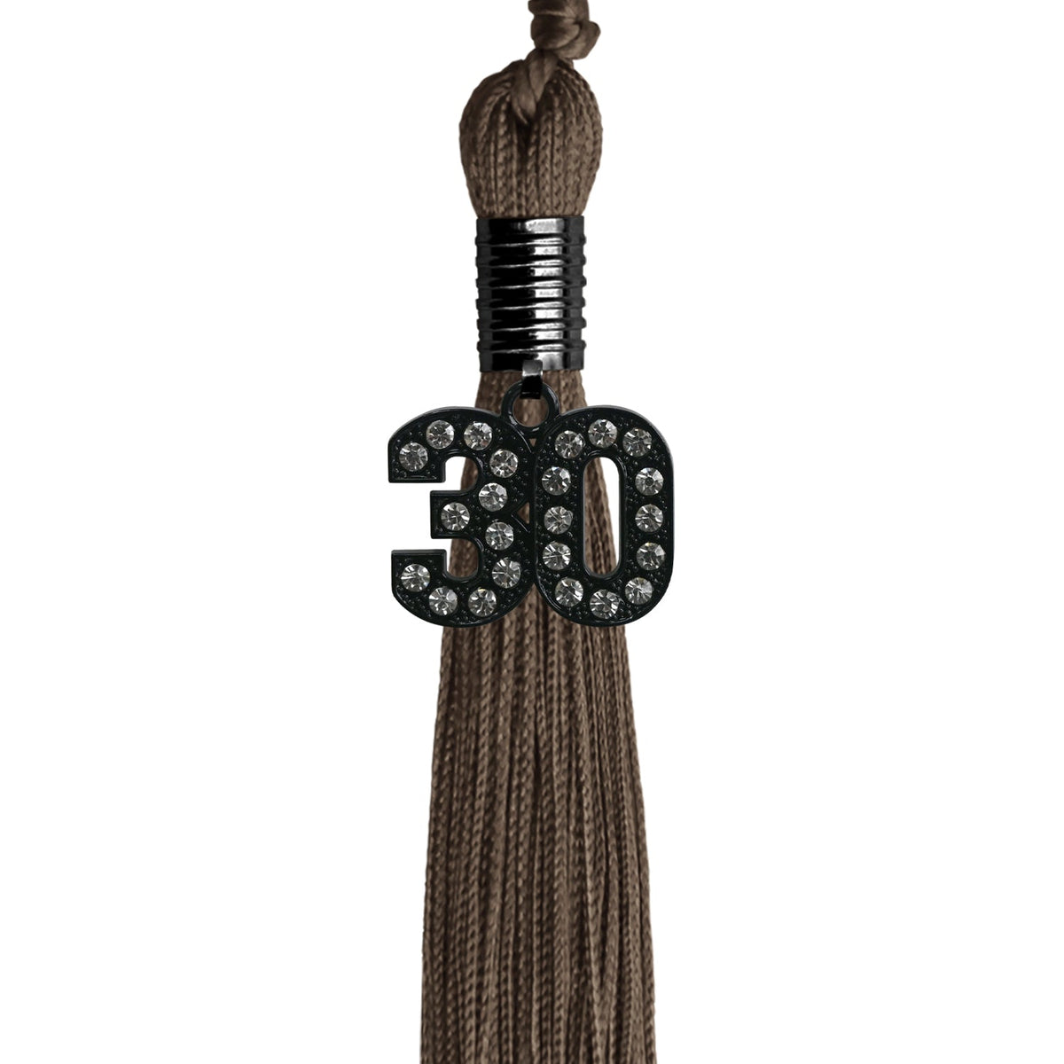 Brown Graduation Tassel with Black Bling Charm by Endea Graduation