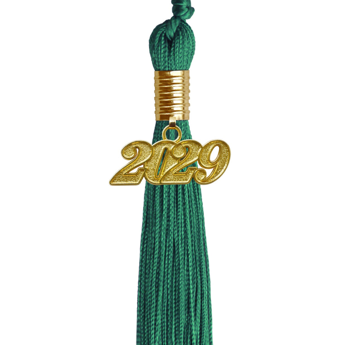 Emerald Green Graduation Tassel with Gold Date Drop by Wholesale Grad Supply