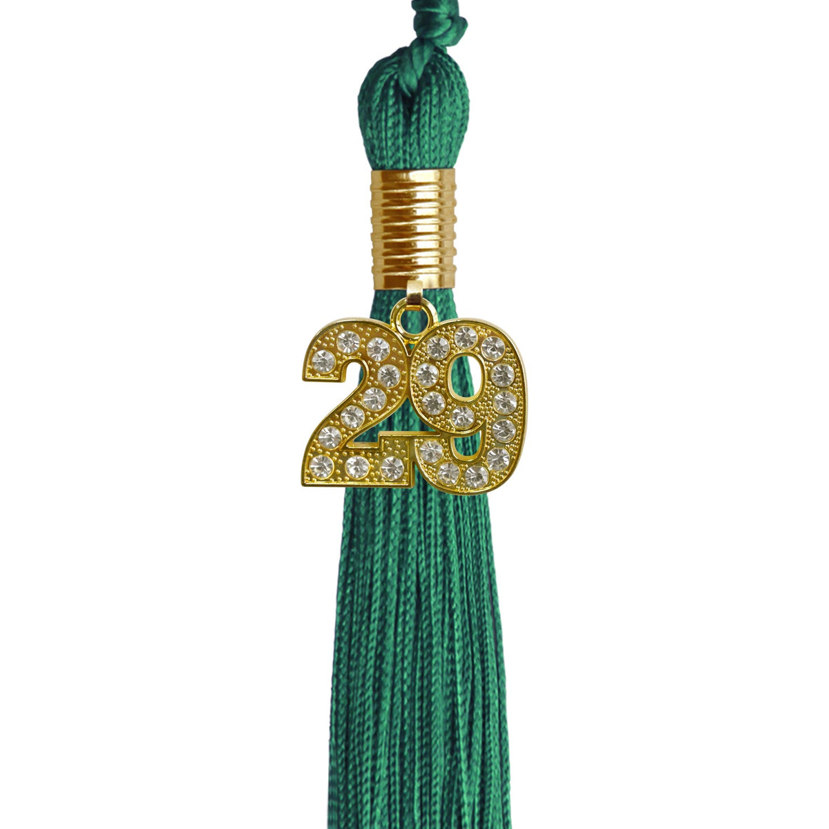 Emerald Green Graduation Tassel with Gold Bling Charm by Endea Graduation