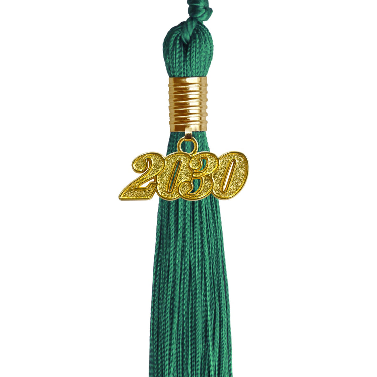 Emerald Green Graduation Tassel with Gold Date Drop by Wholesale Grad Supply