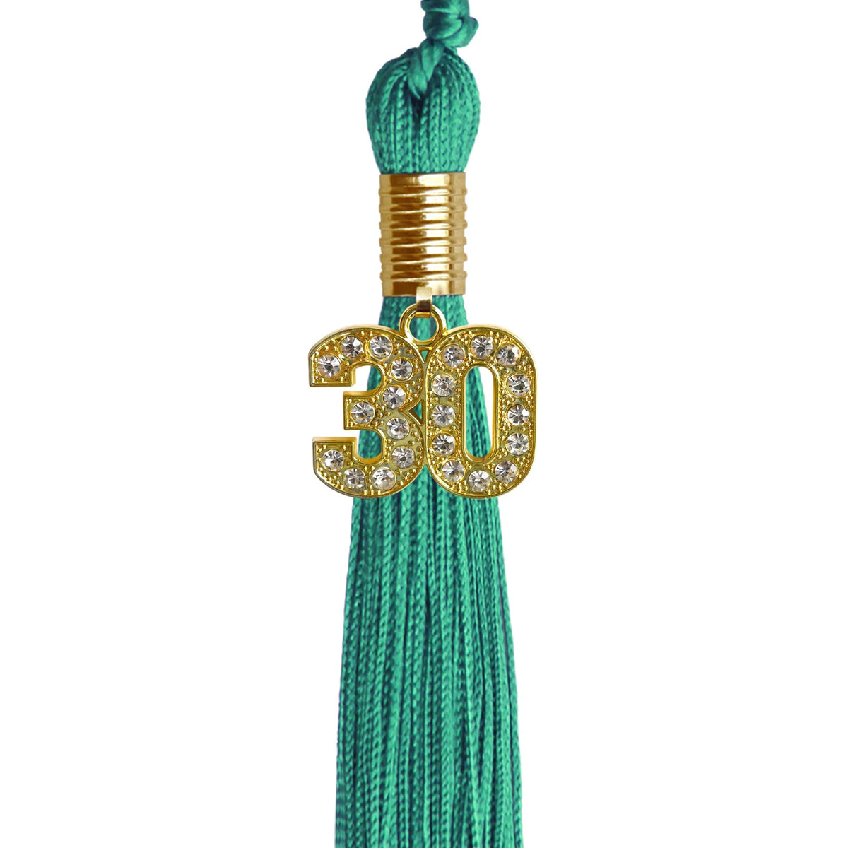 Emerald Green Graduation Tassel with Gold Bling Charm by Endea Graduation