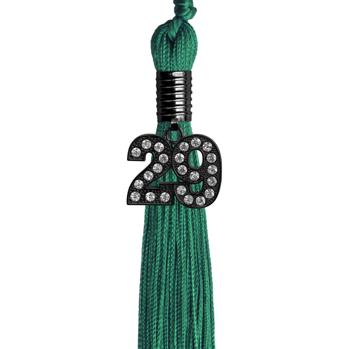 Emerald Green Graduation Tassel with Black Bling Charm by Endea Graduation
