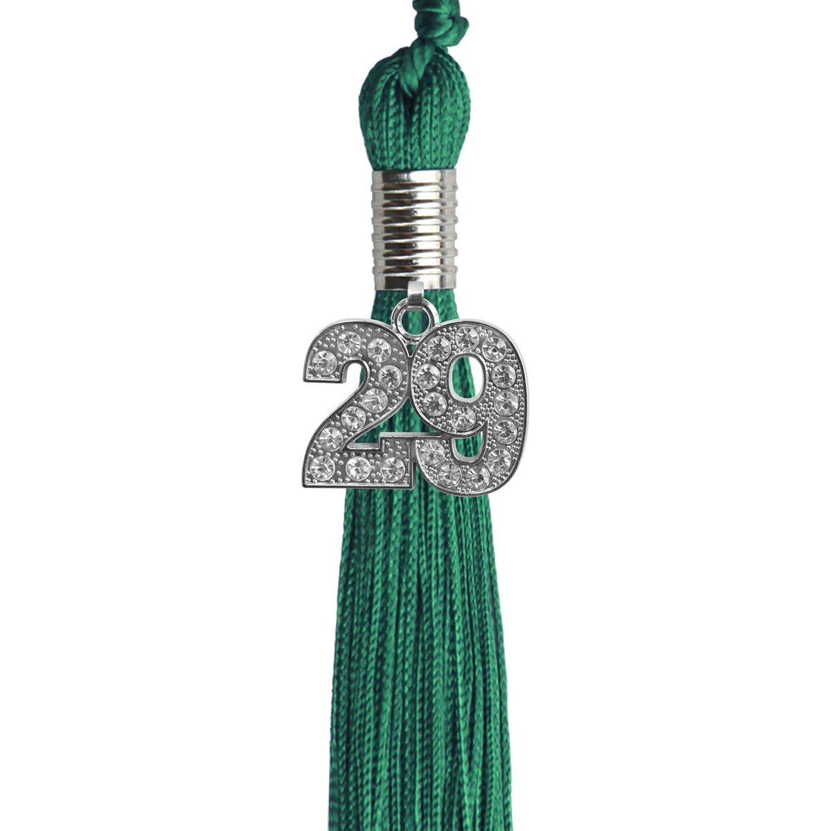 Emerald Green Graduation Tassel with Silver Bling Charm 2029