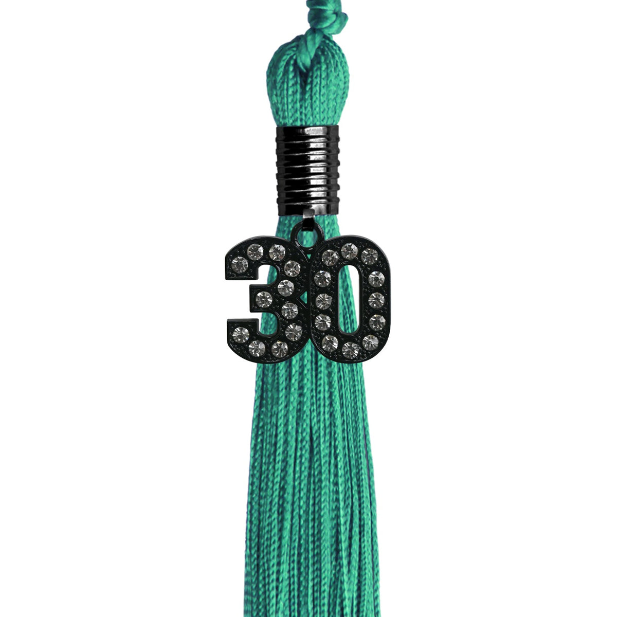 Emerald Green Graduation Tassel with Black Bling Charm by Endea Graduation
