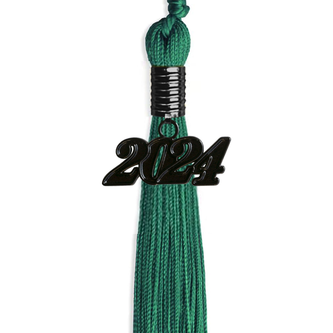 Emerald Green Graduation Tassel with Black Date Drop