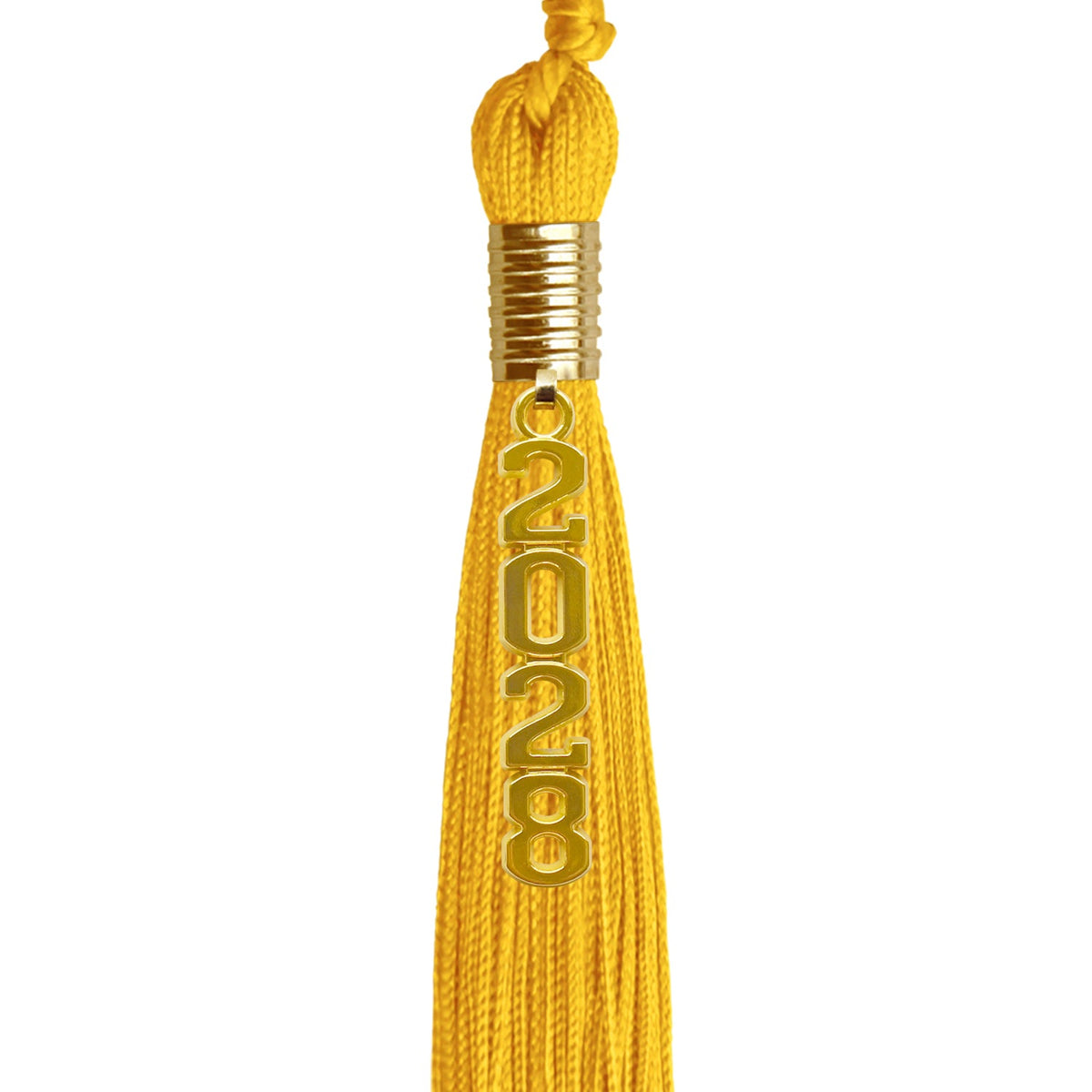 Gold Graduation Tassel with Gold Stacked Date Drop by Wholesale Grad Supply