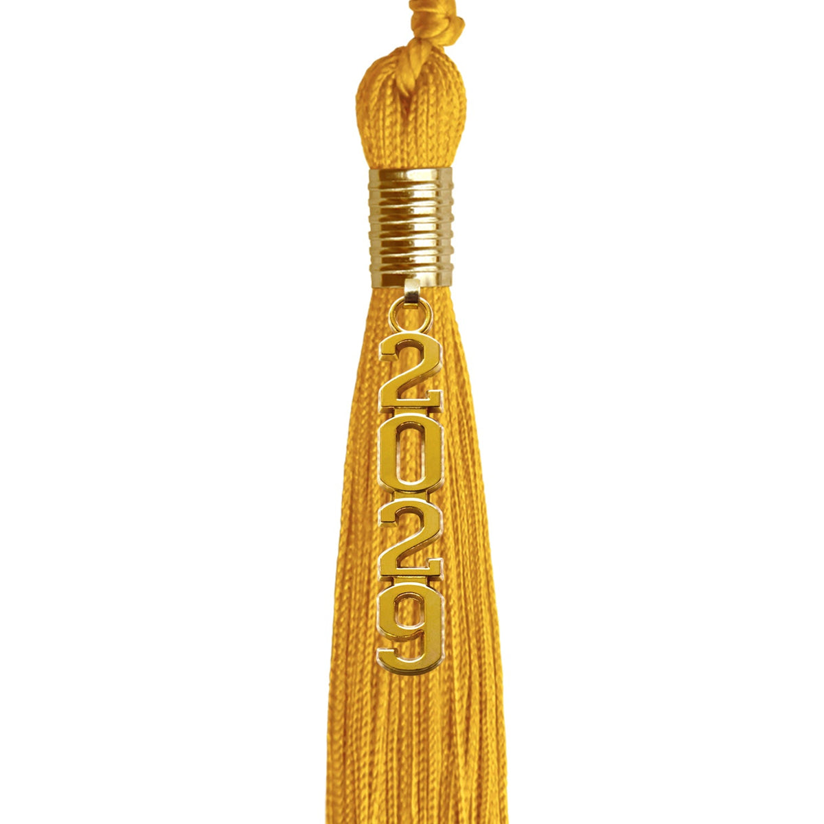 Gold Graduation Tassel with Gold Stacked Date Drop by Wholesale Grad Supply