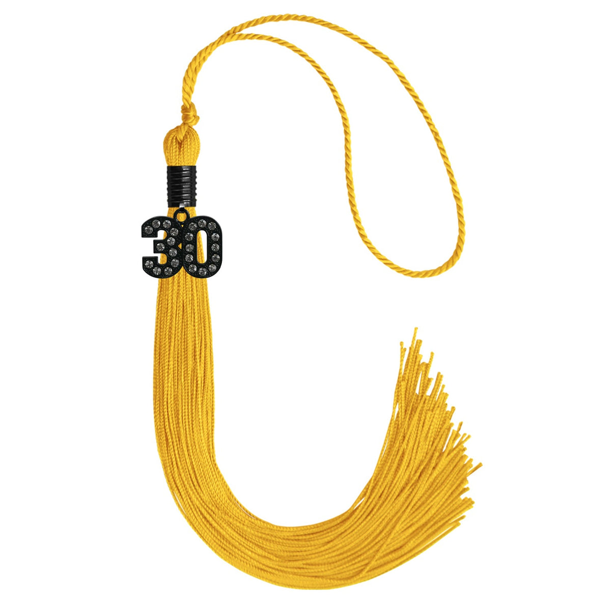 Gold Graduation Tassel with Black Bling Charm by Endea Graduation