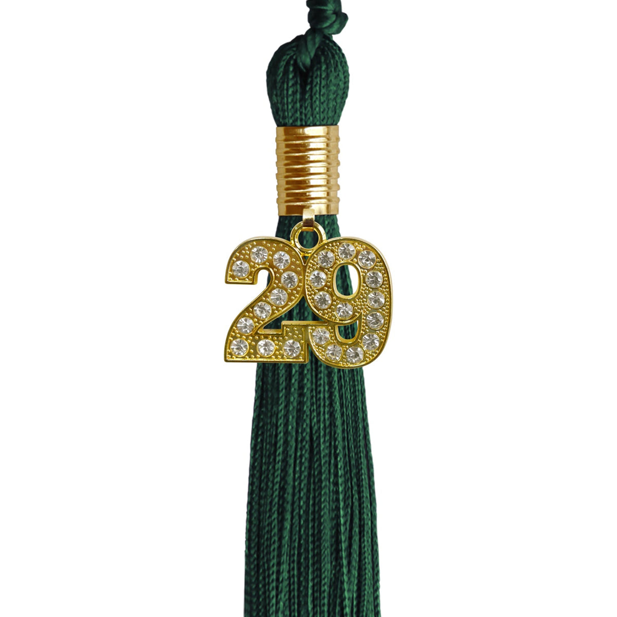 Hunter Green Graduation Tassel with Gold Bling Charm by Endea Graduation