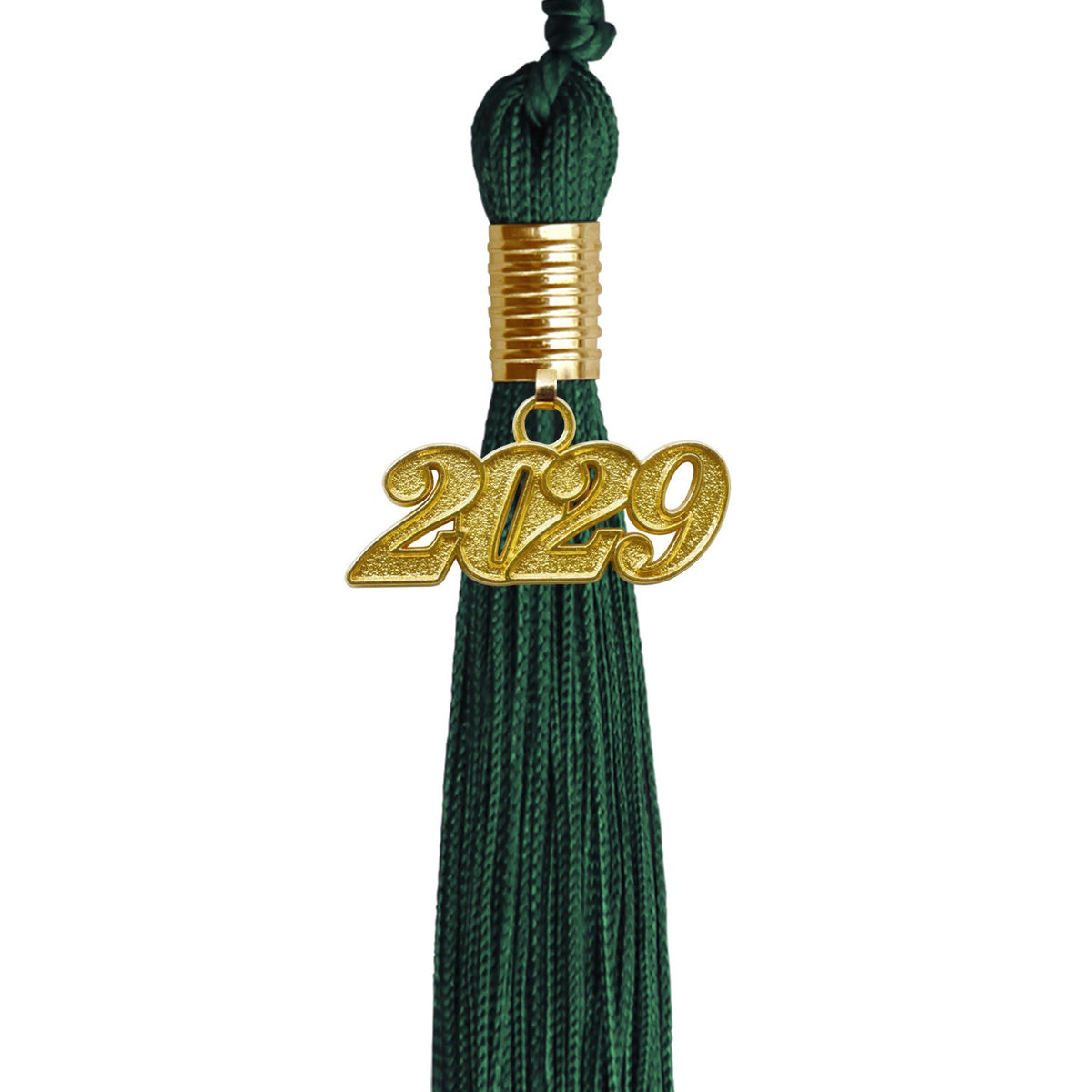 Hunter Green Graduation Tassel with Gold Date Drop by Wholesale Grad Supply