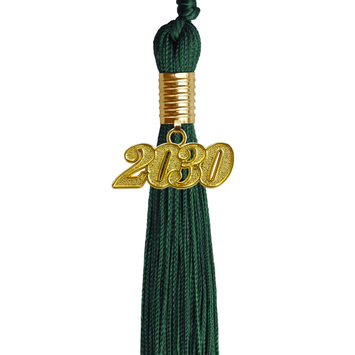 Hunter Green Graduation Tassel with Gold Date Drop by Wholesale Grad Supply