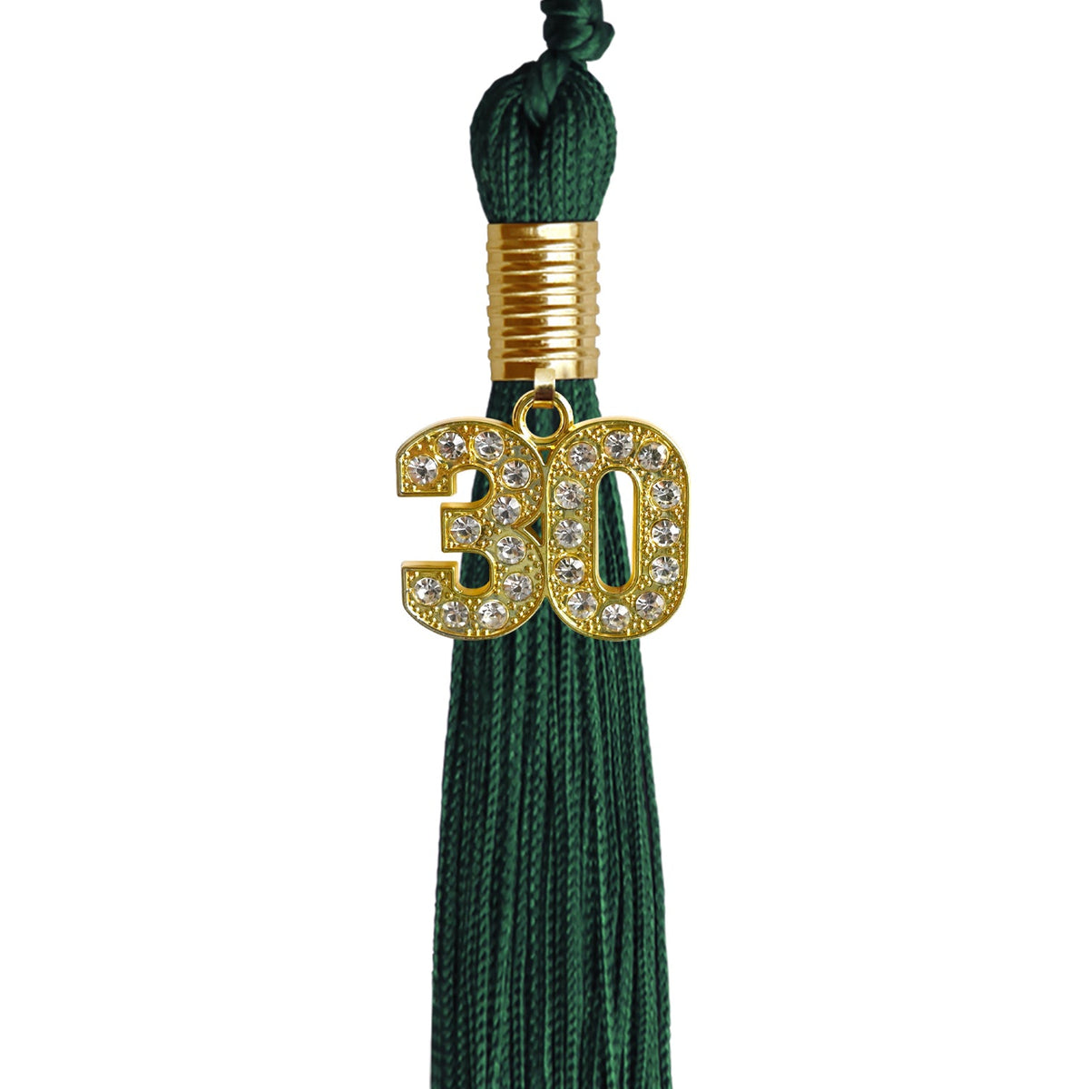 Hunter Green Graduation Tassel with Gold Bling Charm by Endea Graduation