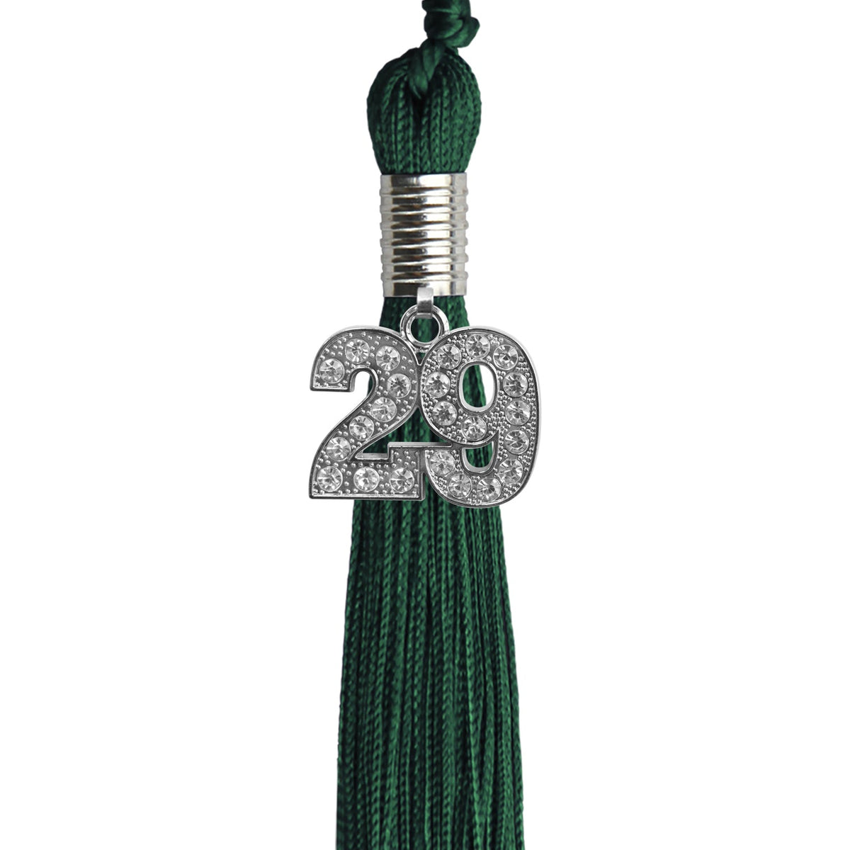 Hunter Green Graduation Tassel with Silver Bling Charm 2029