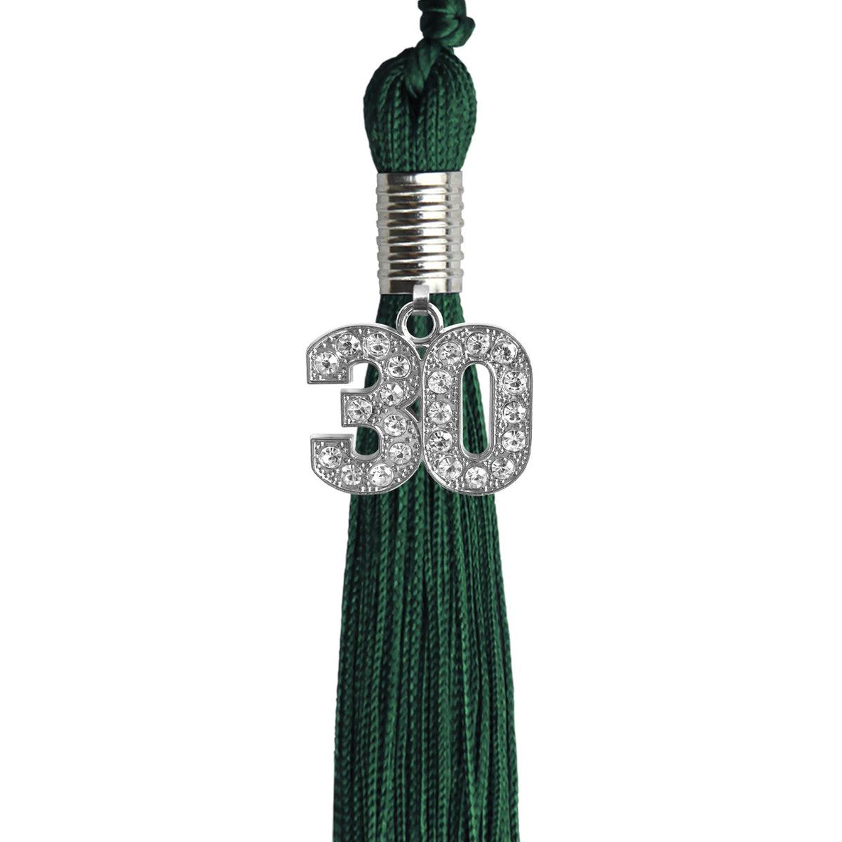 Hunter Green Graduation Tassel with Silver Bling Charm 2030
