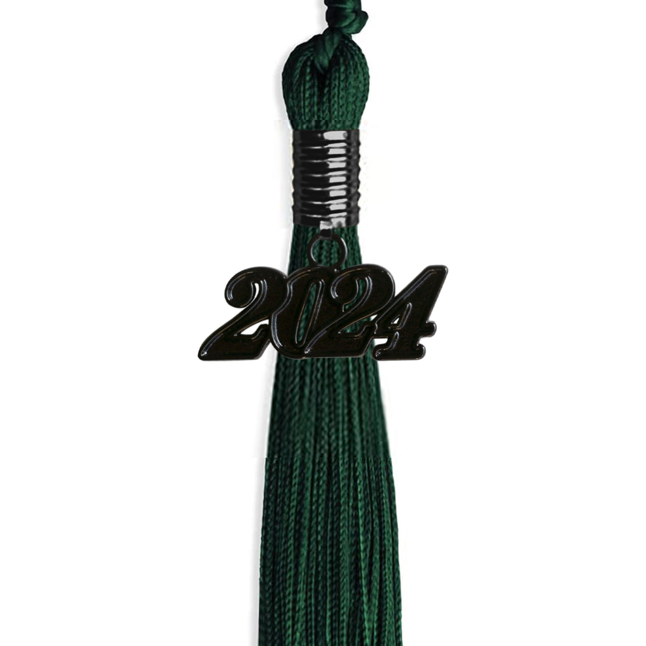 Hunter Green Graduation Tassel with Black Date Drop