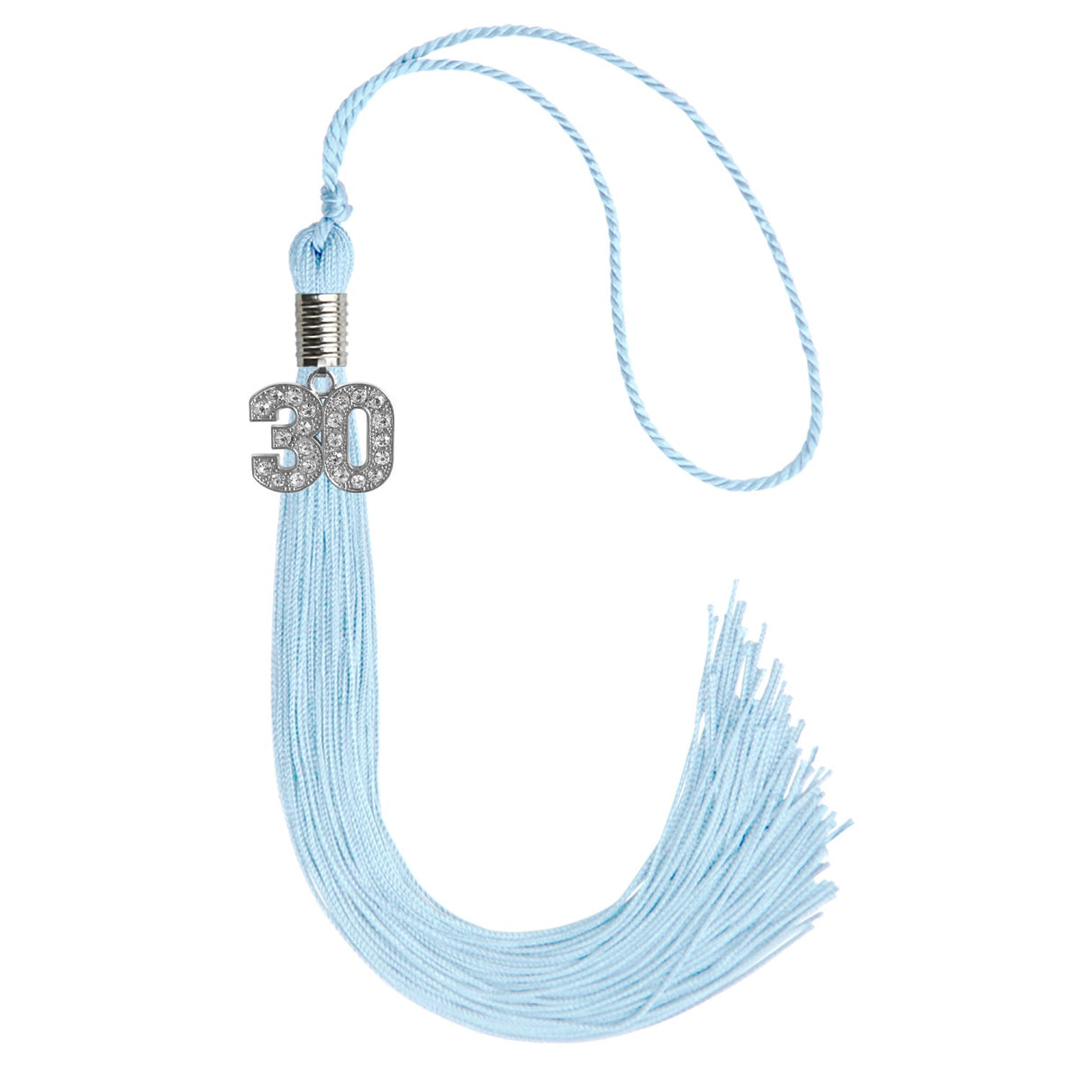 Light Blue Graduation Tassel with Silver Bling Charm 2030