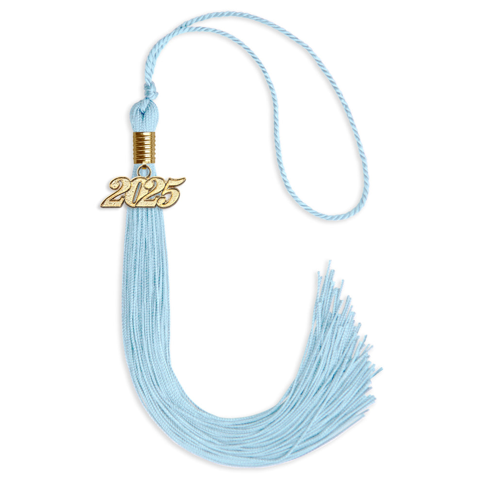 Light Blue Graduation Tassel with Gold Date Drop