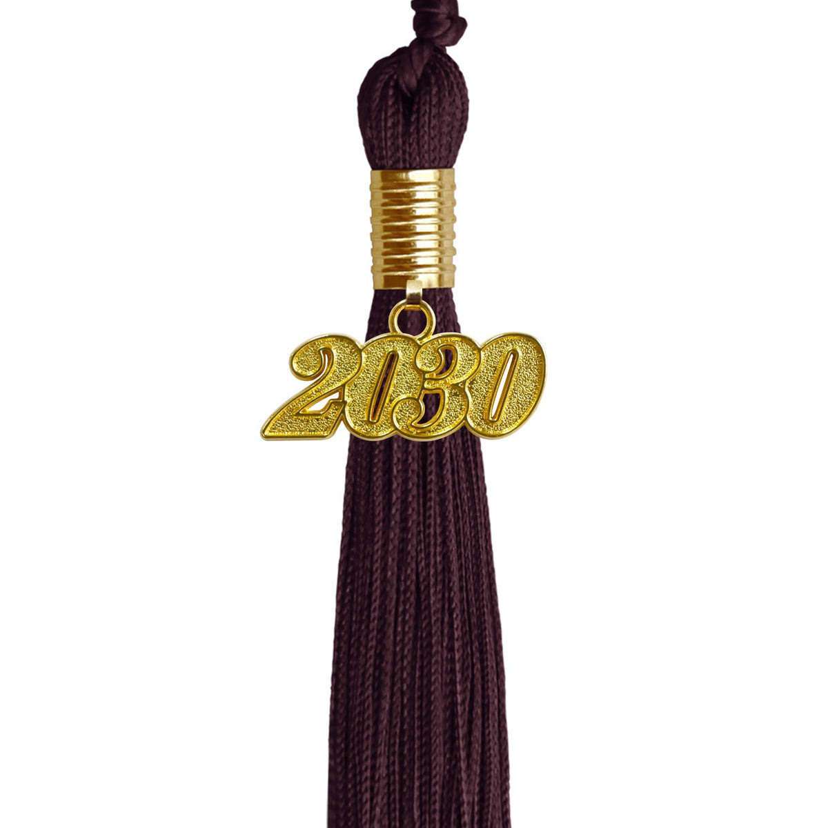 Maroon Graduation Tassel with Gold Date Drop by Wholesale Grad Supply
