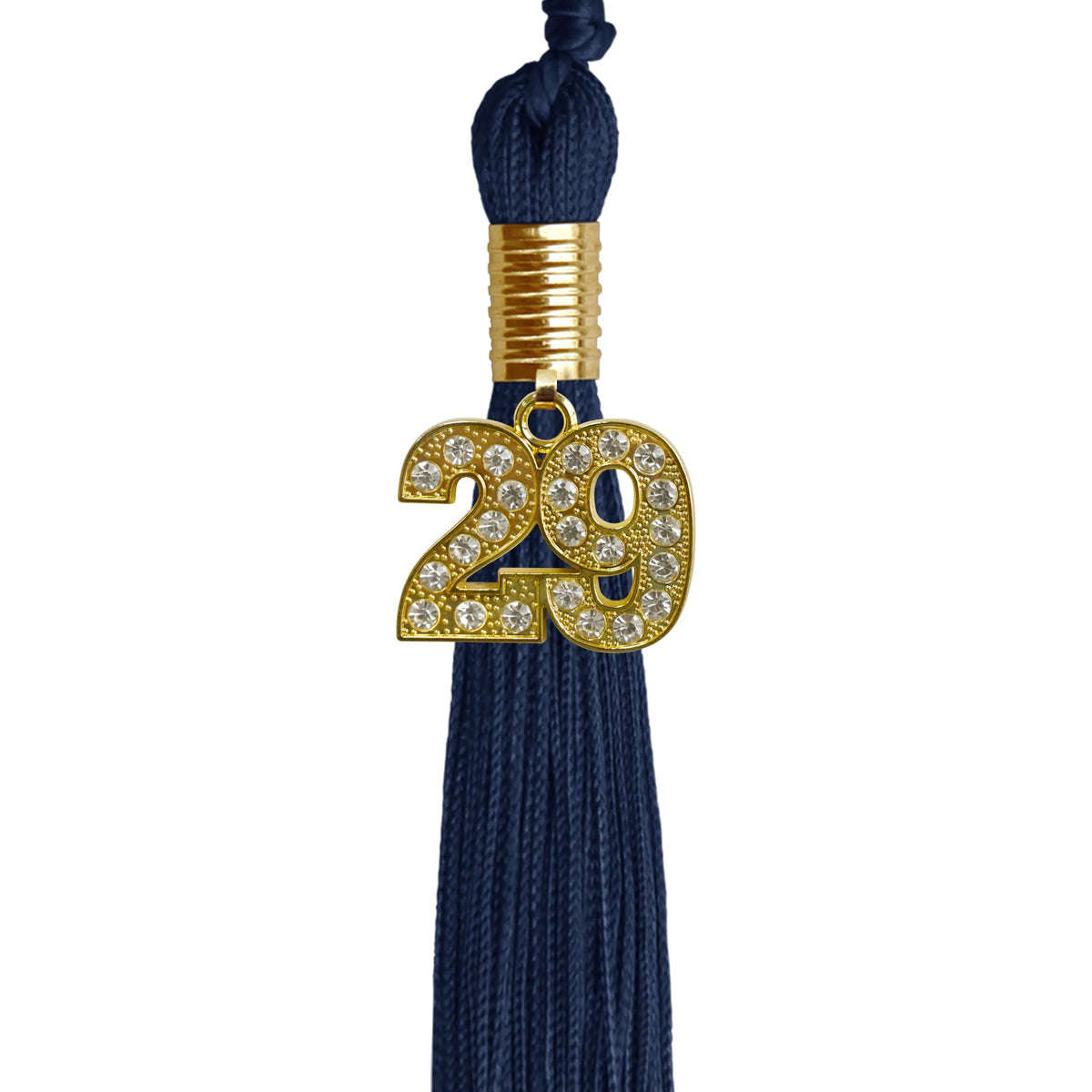 Navy Blue Graduation Tassel with Gold Bling Charm by Endea Graduation