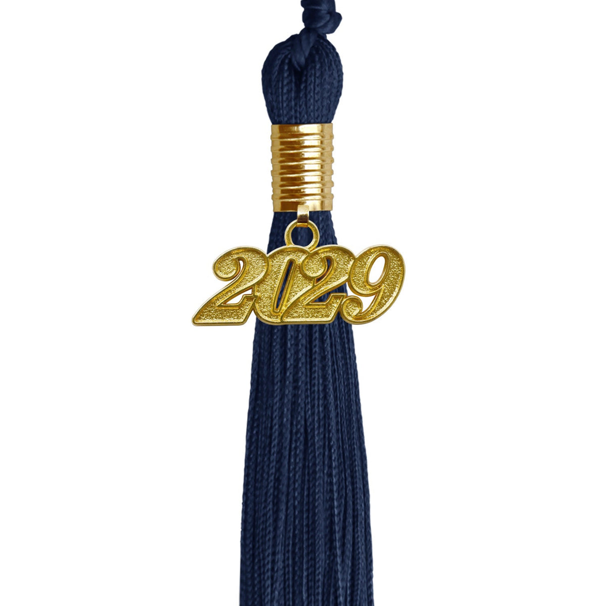 Navy Blue Graduation Tassel with Gold Date Drop by Wholesale Grad Supply