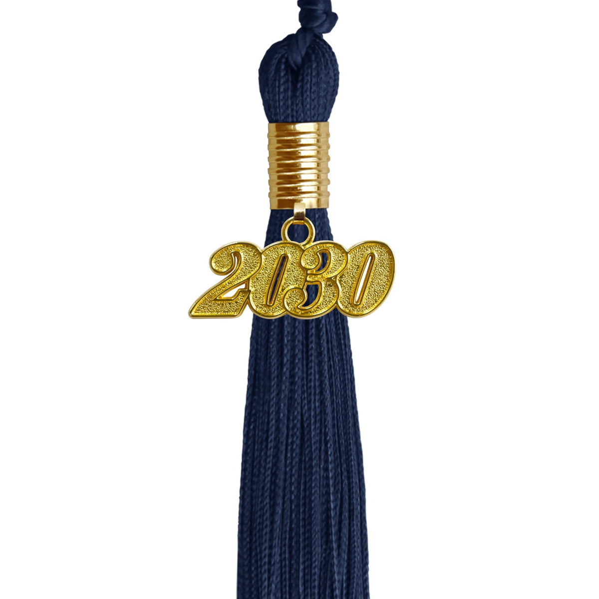 Navy Blue Graduation Tassel with Gold Date Drop by Wholesale Grad Supply