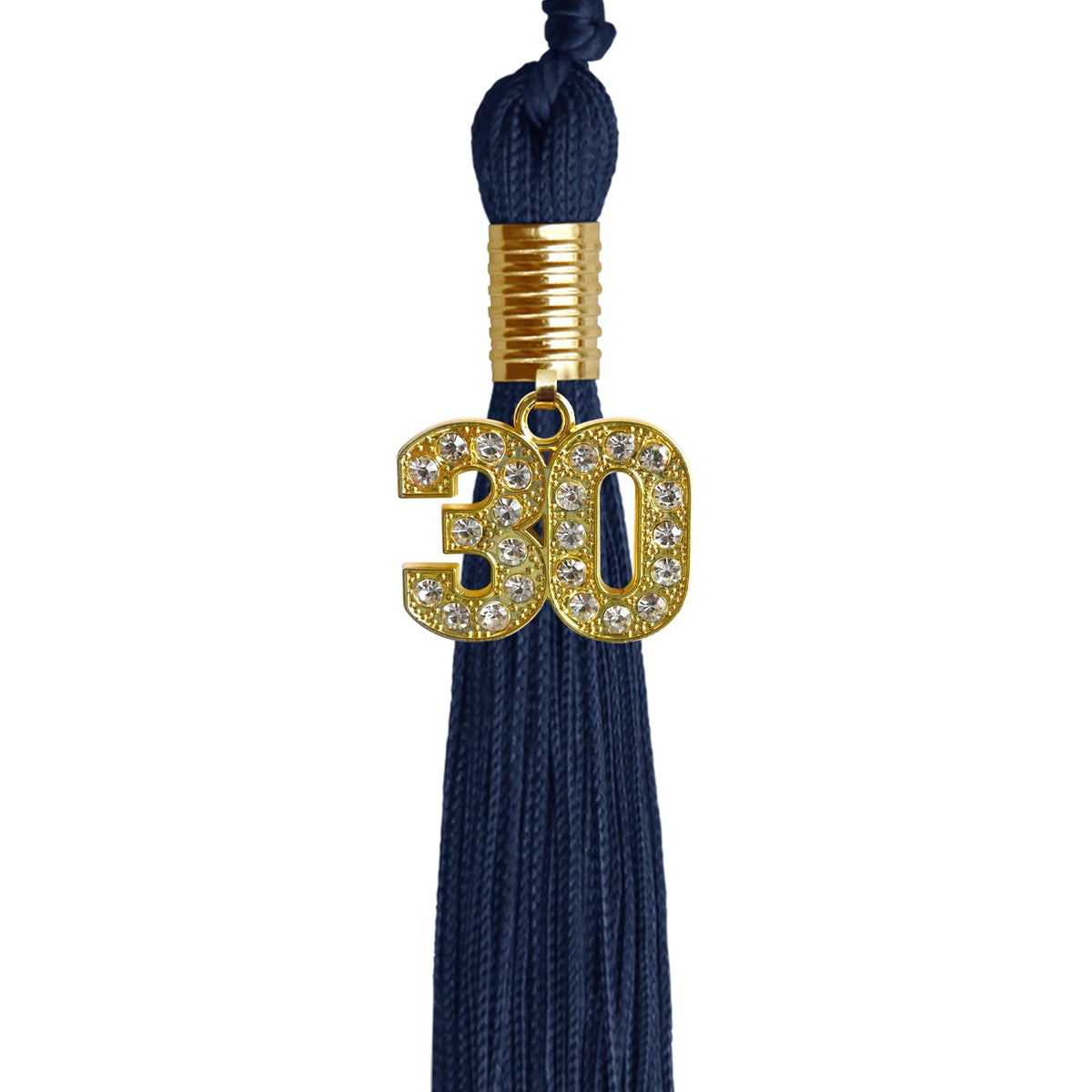 Navy Blue Graduation Tassel with Gold Bling Charm by Endea Graduation