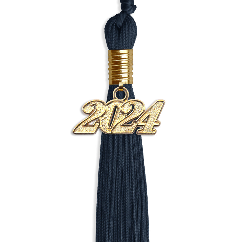 Navy Blue Graduation Tassel with Gold Date Drop