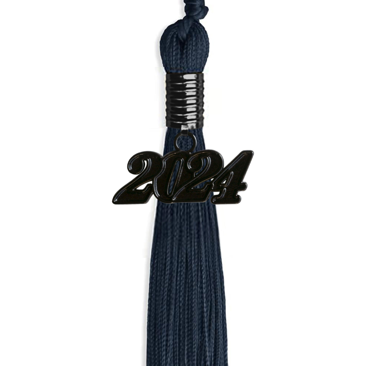 Navy Blue Graduation Tassel with Black Date Drop