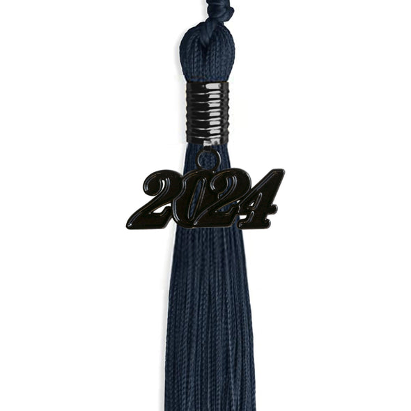 Navy Blue Graduation Tassel With Black Date Drop