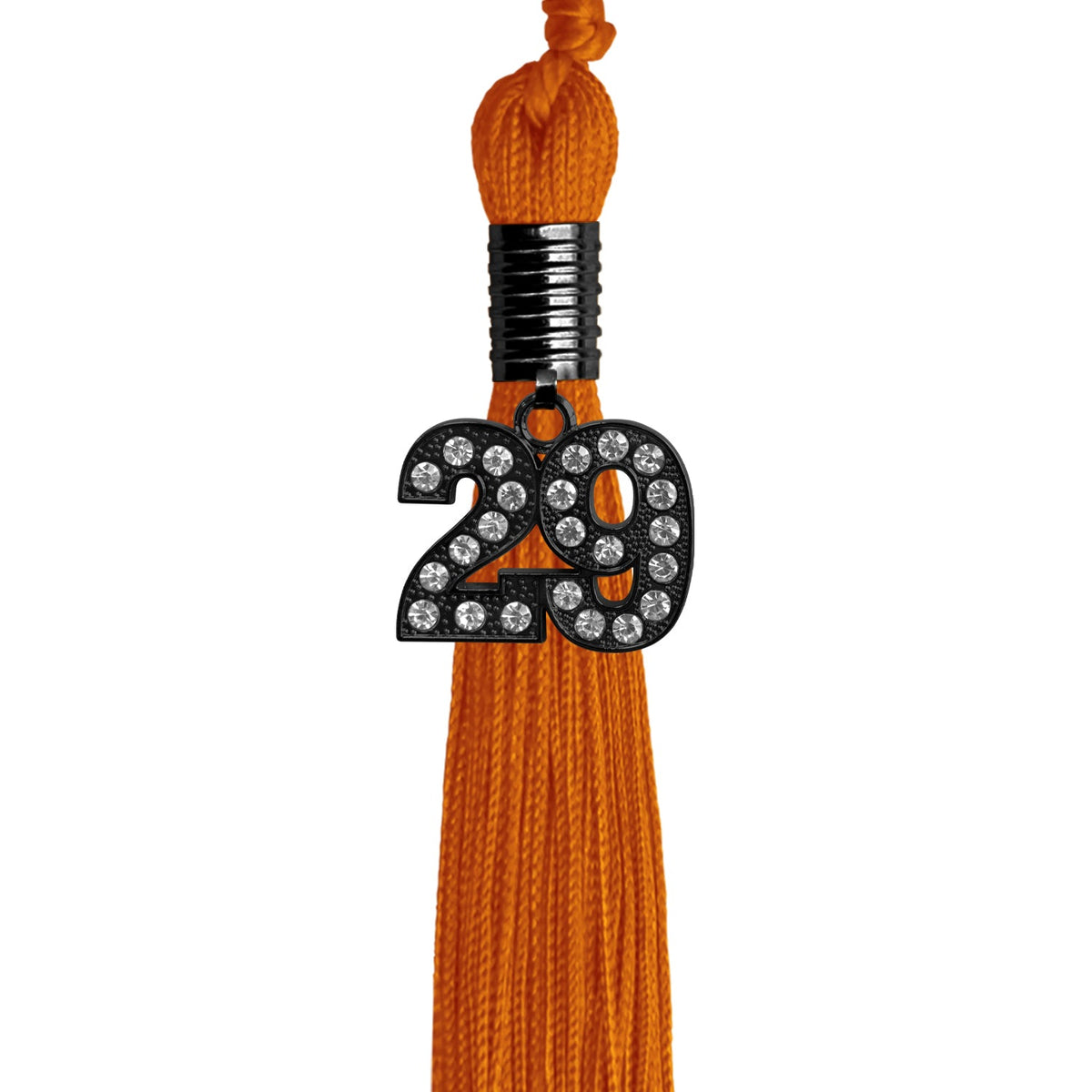 Orange Graduation Tassel with Black Bling Charm by Endea Graduation