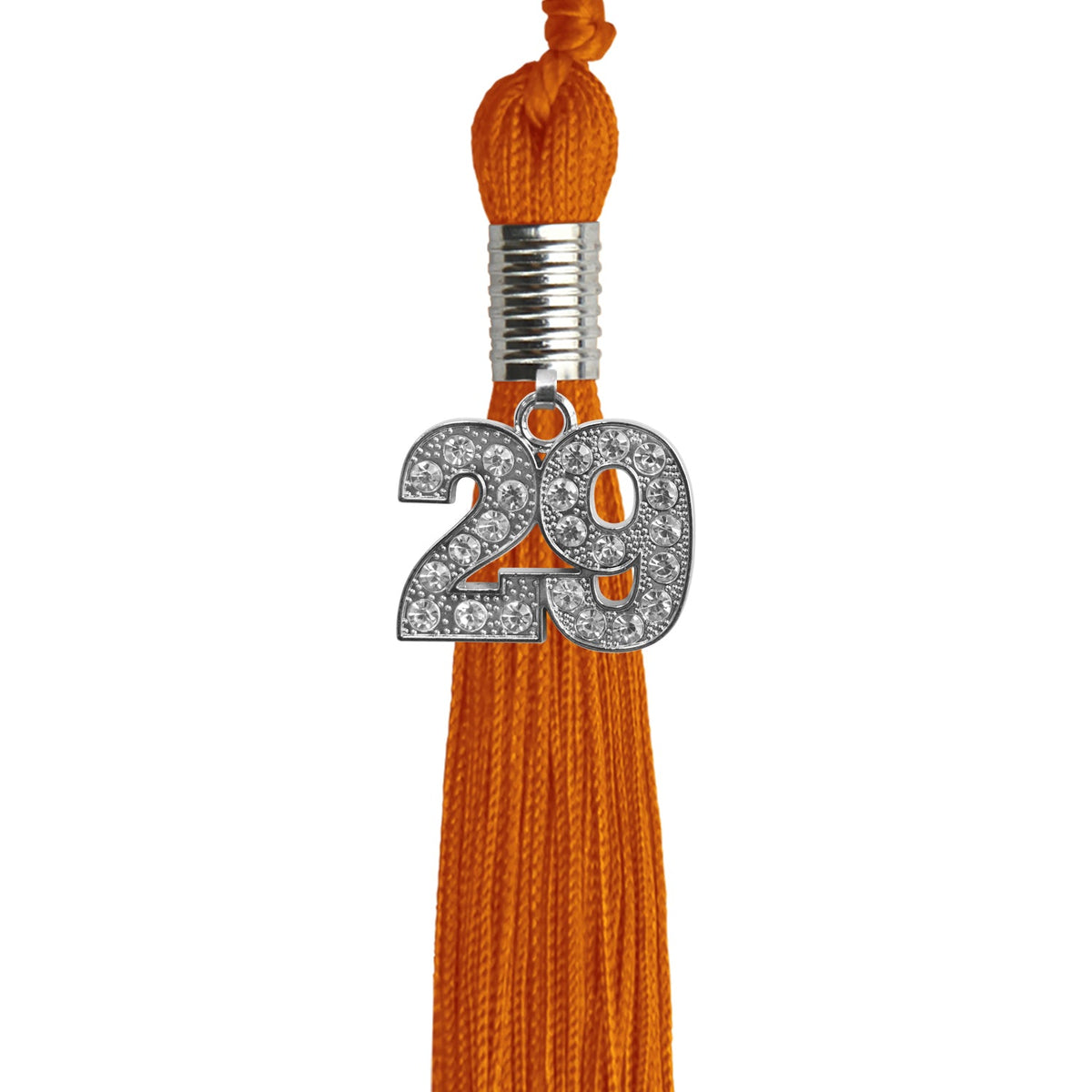 Orange Graduation Tassel with Silver Bling Charm 2029