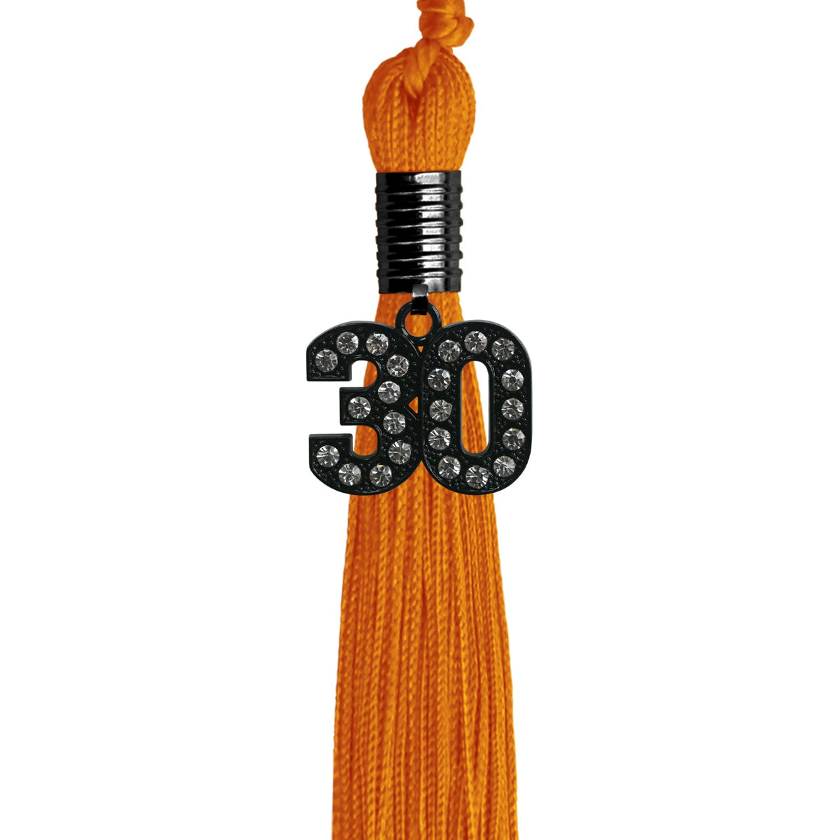 Orange Graduation Tassel with Black Bling Charm by Endea Graduation