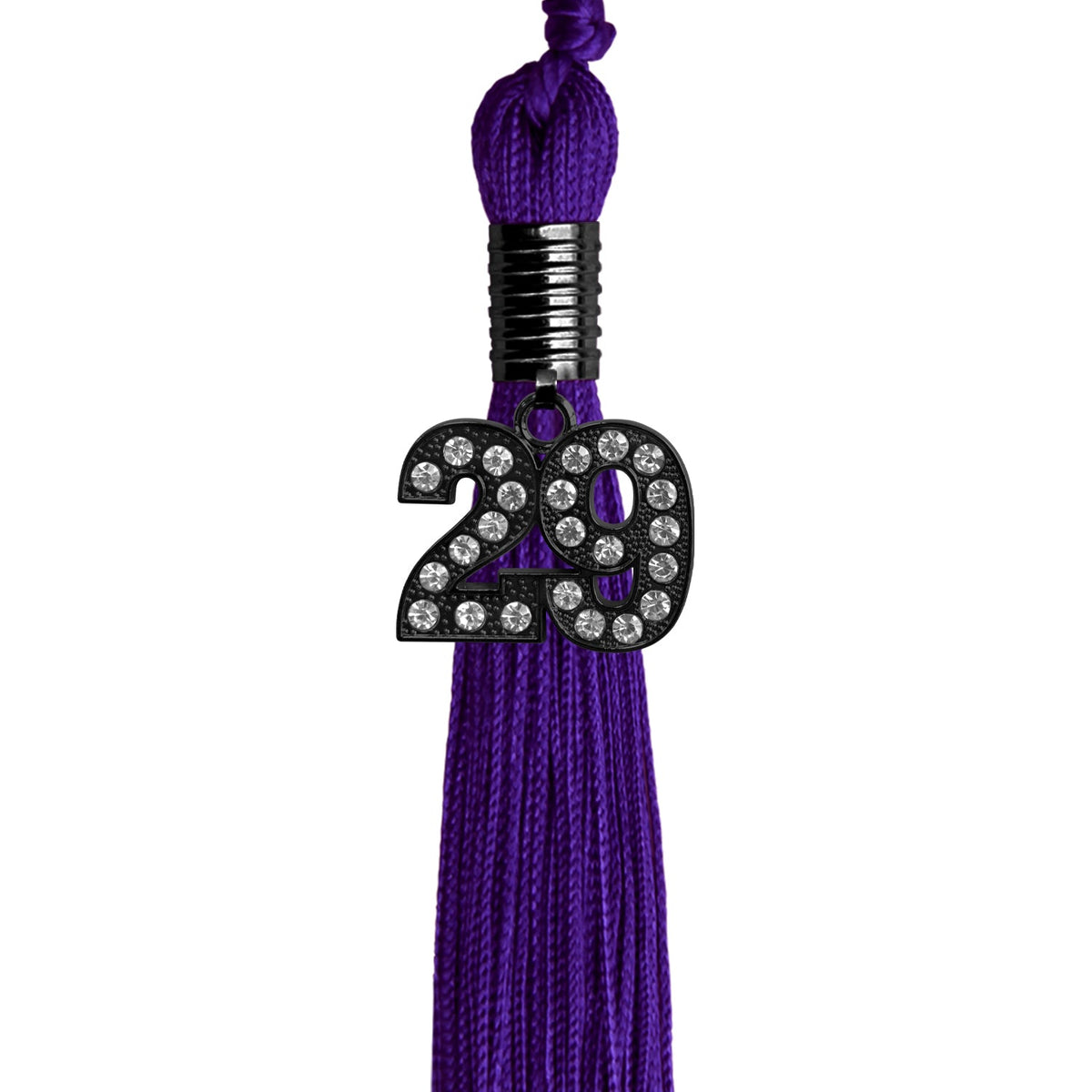 Purple Graduation Tassel with Black Bling Charm by Endea Graduation