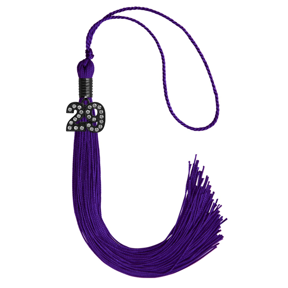 Purple Graduation Tassel with Black Bling Charm by Endea Graduation
