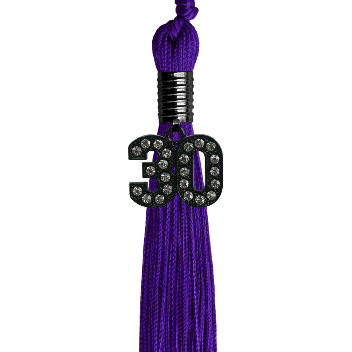 Purple Graduation Tassel with Black Bling Charm by Endea Graduation