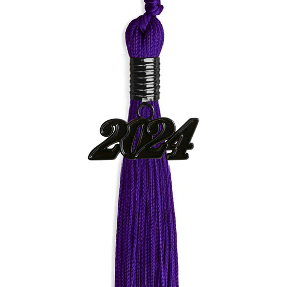 Purple Graduation Tassel With Black Date Drop