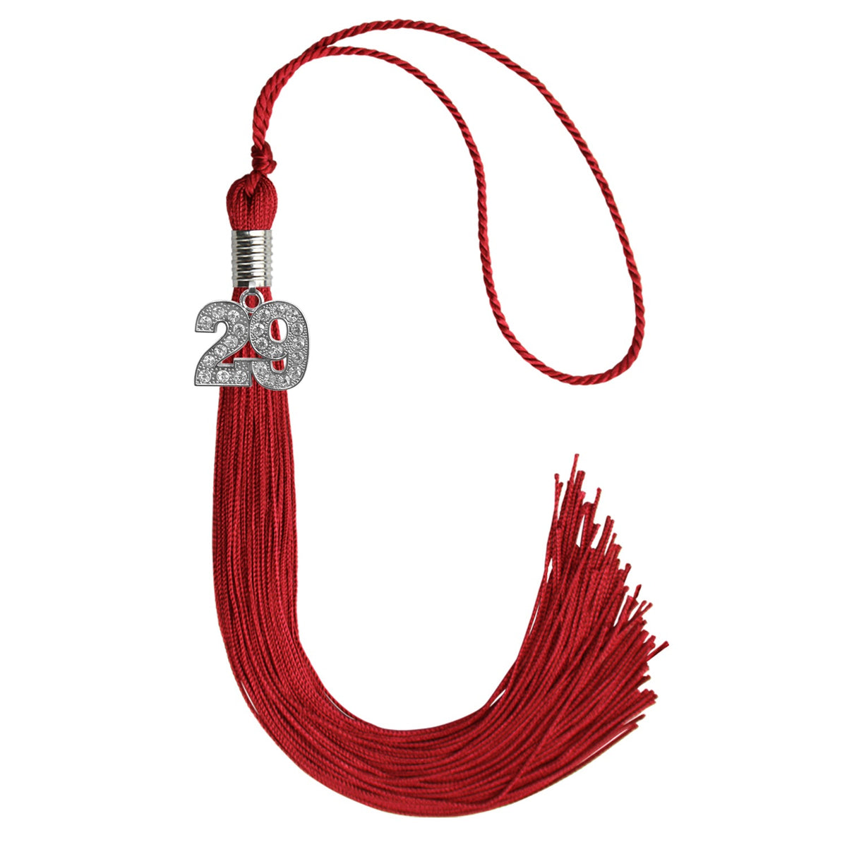 Red Graduation Tassel with Silver Bling Charm 2029