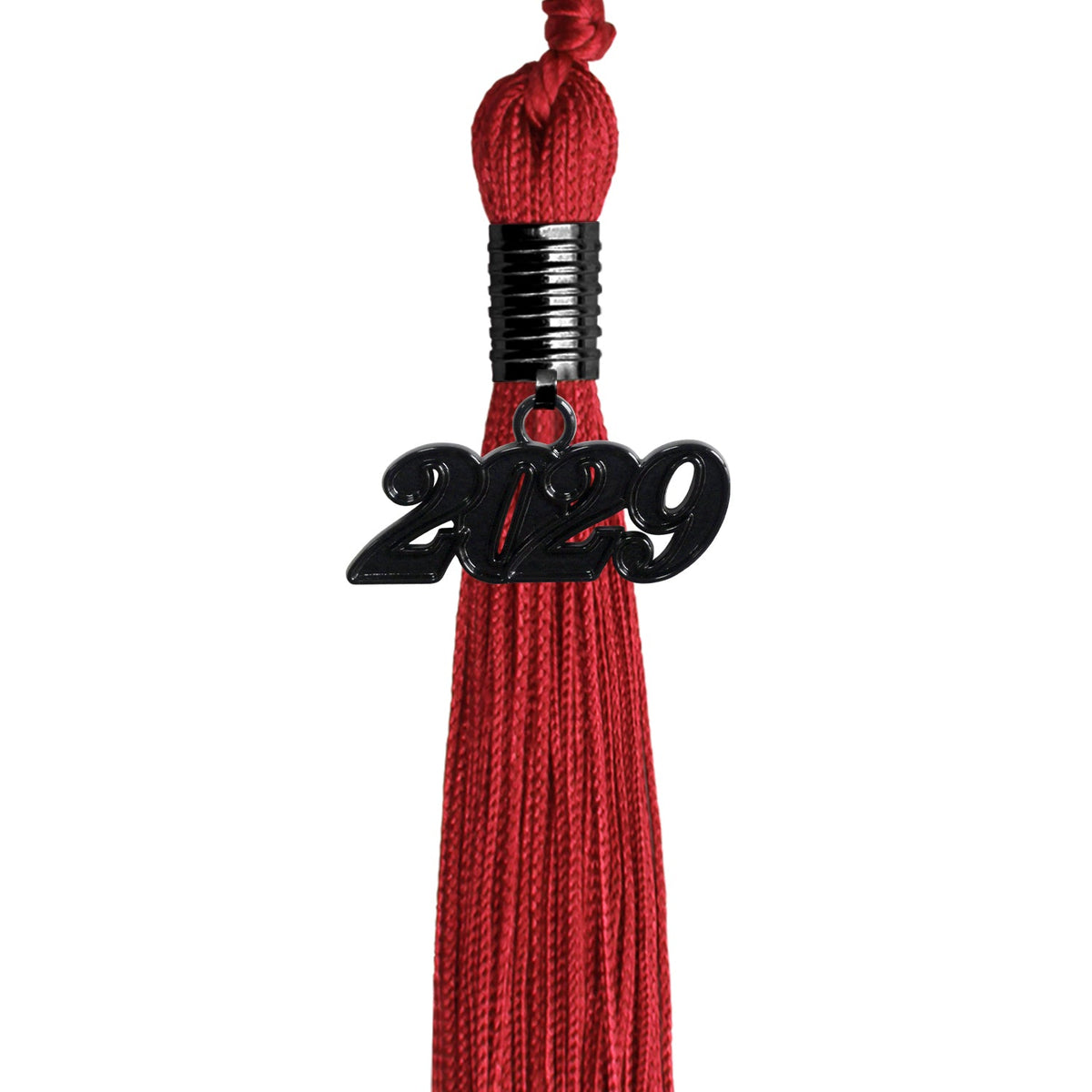 Red Graduation Tassel with Black Date Drop by Endea Graduation